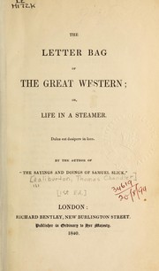 Cover of: The letter bag of the Great Western | Thomas Chandler Haliburton