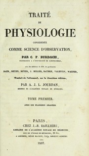 Cover of: Trait©♭ de physiologie consid©♭r©♭e comme science d'observation