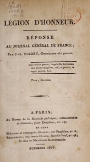 Cover of: Légion d'honneur: Réponse au Journal général de France