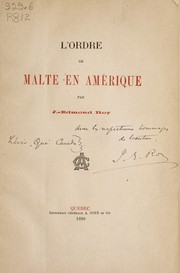Cover of: L' Ordre de Malta en Amérique