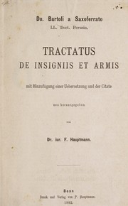 Cover of: Tractatus de insigniis et armis by Bartolo of Sassoferrato