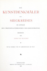 Cover of: Die Kunstdenkmäler des Siegkreises