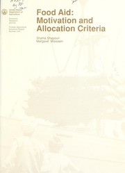 Cover of: Food aid: motivation and allocation criteria