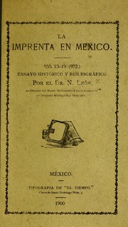 Cover of: La imprenta en México.: 955.13-19. (972.)