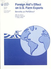 Cover of: Foreign aid's effect on U.S. farm exports: benefits or penalties?