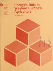 Cover of: Energy's role in Western Europe's agriculture