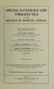 Cover of: Special pathology and therapeutics of the diseases of domestic animals