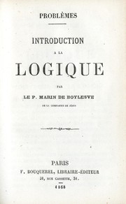 Cover of: Introduction à la logique by Marin de Boylesve