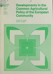Cover of: Developments in the common agricultural policy of the European community