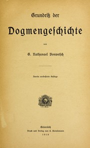 Cover of: Grundriss der Dogmengeschichte