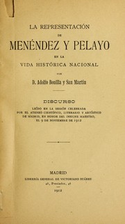 Cover of: La representación de Menéndez y Pelayo en la vida histórica nacional