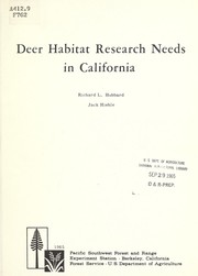 Cover of: Deer habitat research needs in California