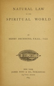 Cover of: Natural law in the spiritual world