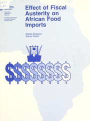 Cover of: Effect of fiscal austerity on African food imports