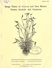 Cover of: Range plants of Arizona and New Mexico: names, symbols and notations