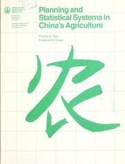 Cover of: Planning and statistical systems in China's agriculture
