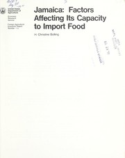 Cover of: Jamaica: factors affecting its capacity to import food
