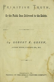 Cover of: Primitive truth by Robert K. Green