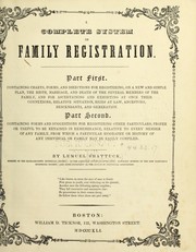 Cover of: A complete system of family registration