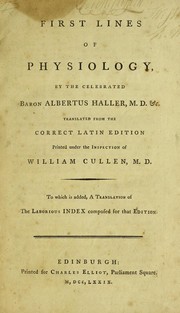 Cover of: First lines of physiology