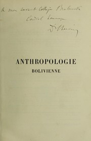 Cover of: Anthropologie bolivienne