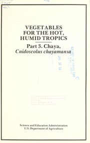 Cover of: Chaya, Cnidoscolus chayamansa
