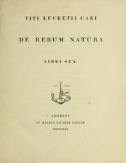 Cover of: Titi Lucretii Cari De rerum natura libri sex