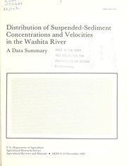 Cover of: Distribution of suspended-sediment concentrations and velocities in the Washita River: a data summary.