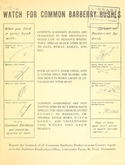 Cover of: Watch for common barberry bushes