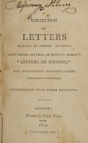 A Collection of letters relative to foreign missions by Melvill Horne
