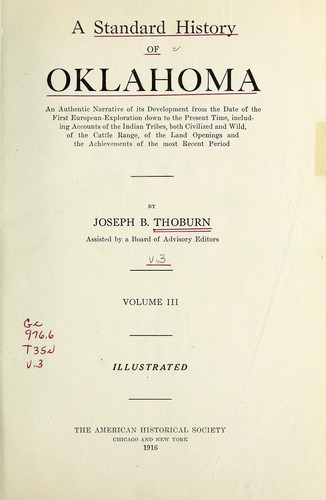 A Standard History Of Oklahoma By Joseph B. Thoburn | Open Library