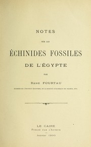 Cover of: Notes sur les Echinides fossiles de l'Egypte