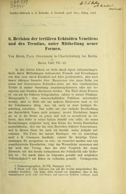 Cover of: Revision der tertia ren Echiniden Venetiens und des Trentino, unter Mittheilung neuer Formen