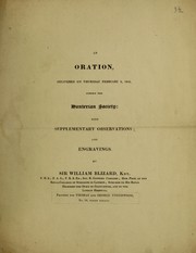 Cover of: An oration delivered ... 1826, before the Hunterian Society: with supplementary observations