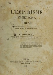 Cover of: De l'empirisme en m©♭decine