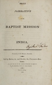 Cover of: Brief narrative of the Baptist Mission in India