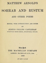 Cover of: Sohrab and Rustum by Matthew Arnold