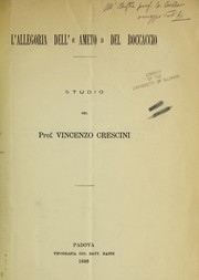 Cover of: L'allegoria dell'ameto del Boccaccio