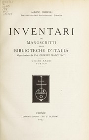 Cover of: Inventari dei manoscritti delle biblioteche d'Italia: Torino