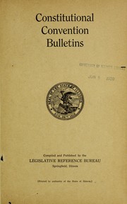 Cover of: Constitutional Convention bulletins