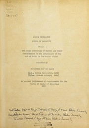 Cover of: Music industries of Boston and their contribution to the advancement of the art of music in the United States