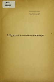 Cover of: L'hyper©♭mie et son action th©♭rapeutique