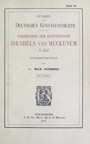 Cover of: Verzeichnis der Kupferstiche Israhels van Meckenem [dagger] 1503