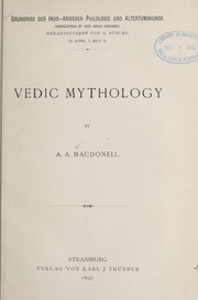 Cover of: ... Vedic mythology by Arthur Anthony Macdonell