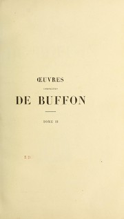 Cover of: Œuvres complètes de Buffon avec la nomenclature Linnéenne et la classification de Cuvier