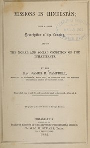 Cover of: Missions in Hindu sta n: with a brief description of the country, and of the moral and social condition of the inhabitants