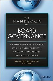 THE HANDBOOK OF BOARD GOVERNANCE by Richard Leblanc