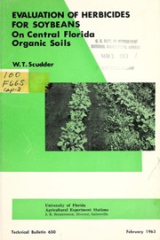 Cover of: Evaluation of herbicides for soybeans on central Florida organic soils