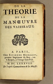 Cover of: De la theorie de la manoeuvre des vaisseaux