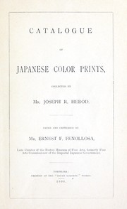 Cover of: Catalogue of Japanese color prints collected by Mr. Joseph R. Herod